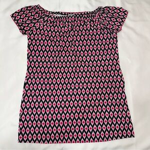 Tommy Bahama off the shoulder dress medium black‎ and hot pink with pockets